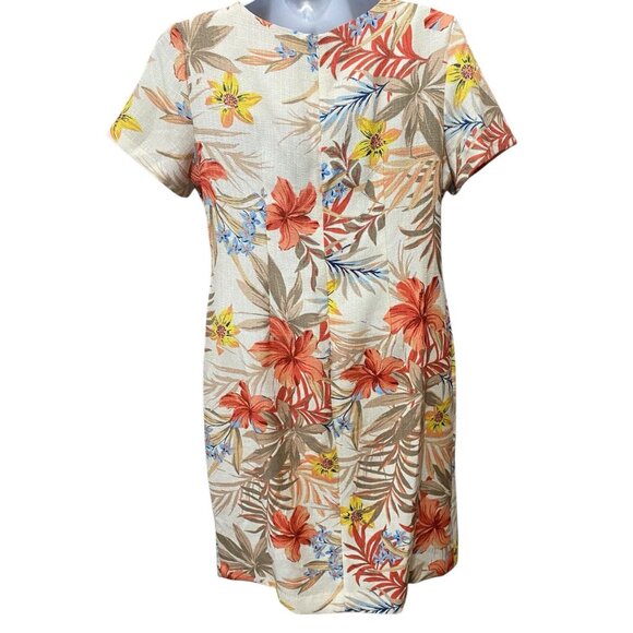 Shelby Palmer  Hawaiian Dress 16 Retro Short Sleeve Below Knee Floral - Picture 2 of 13